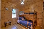 Main Floor Bedroom with Bunk Beds, Full Size on Bottom and a Twin on Top 